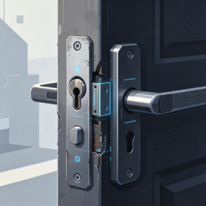 Repair of old door lock holes and re-installation