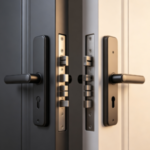 Synchronized installation of primary and secondary locks for double doors