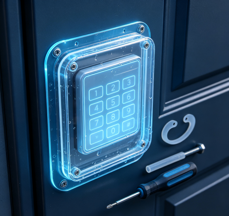 Installation of waterproof covers for keypad entry units