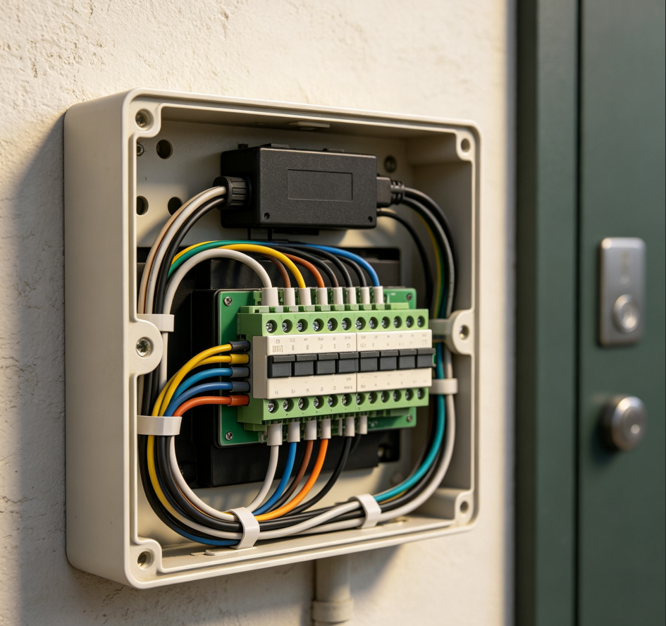 Inspection and organization of access control power wiring