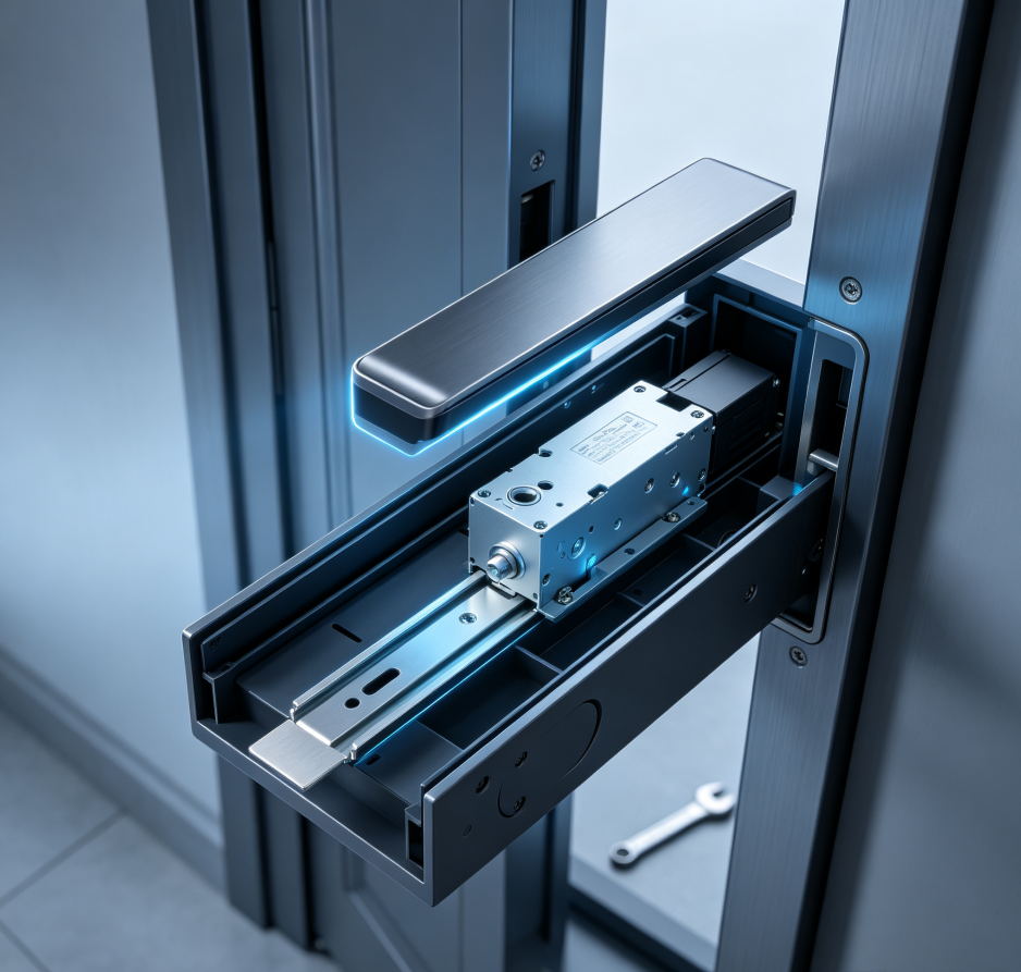 Installation and calibration of fully automatic sliding-cover locks