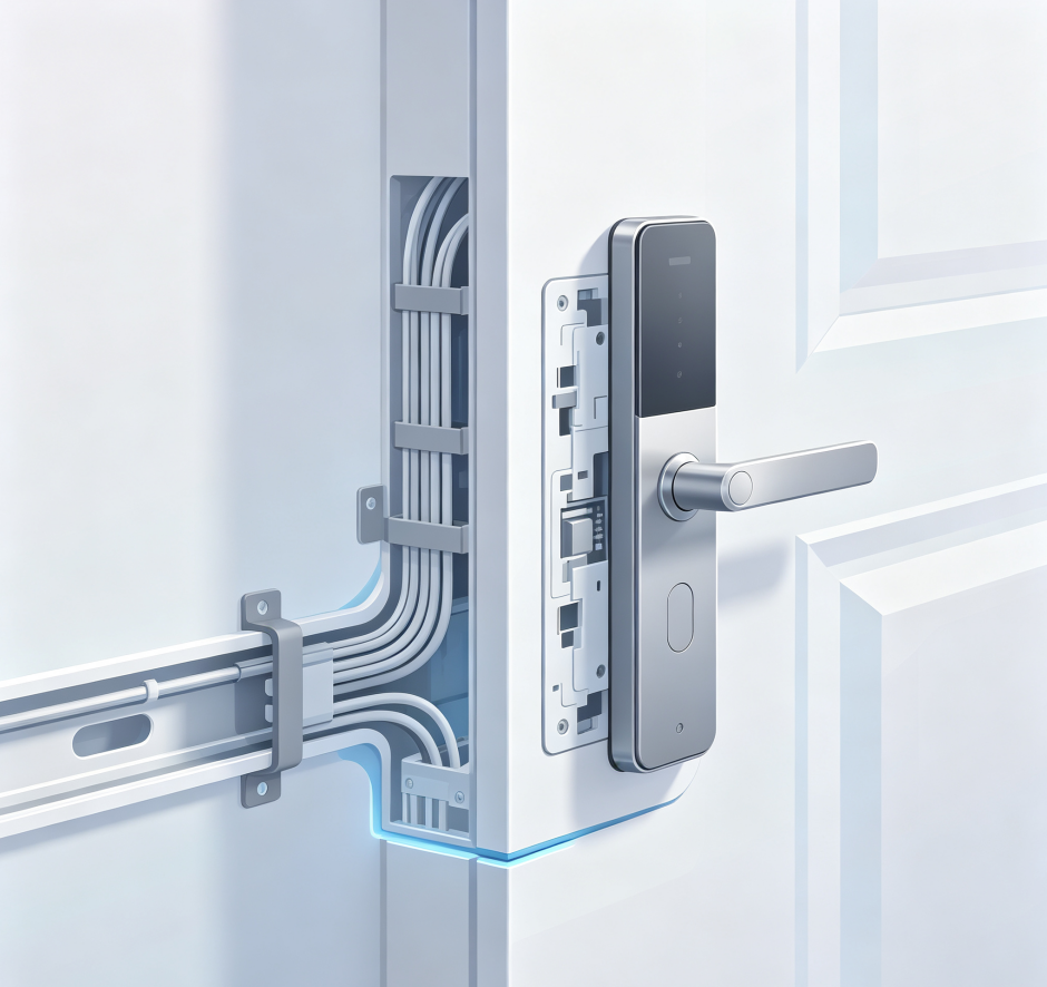 Concealment and aesthetic finishing of access control wiring - Image 2