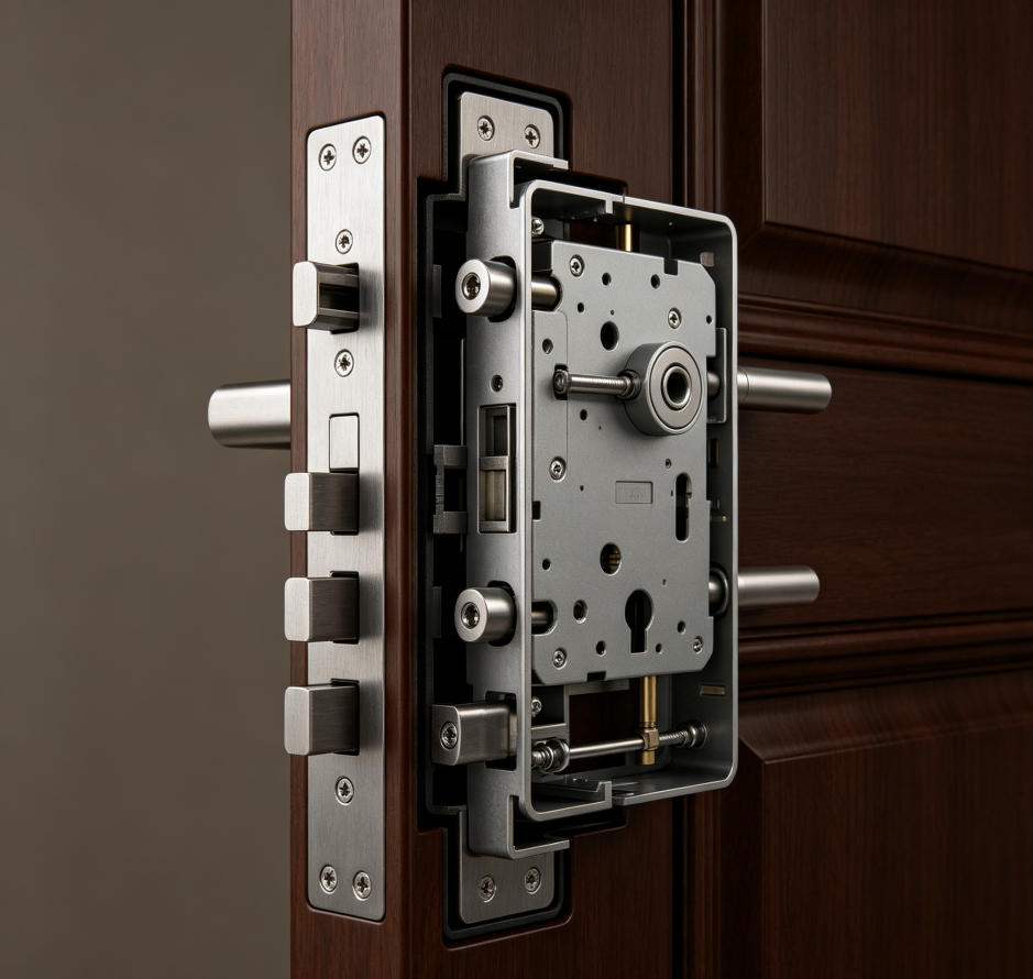 Replacement service for multi-point entry door lock bodies